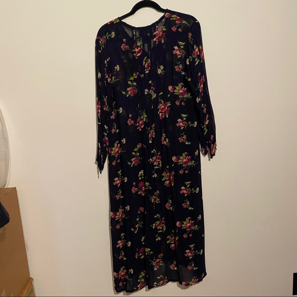 Vintage April Cornell Floral Sheer Midi Dress - Picture 4 of 16